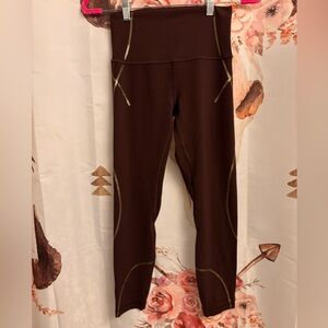 Size 6 lululemon brown and gold leggings